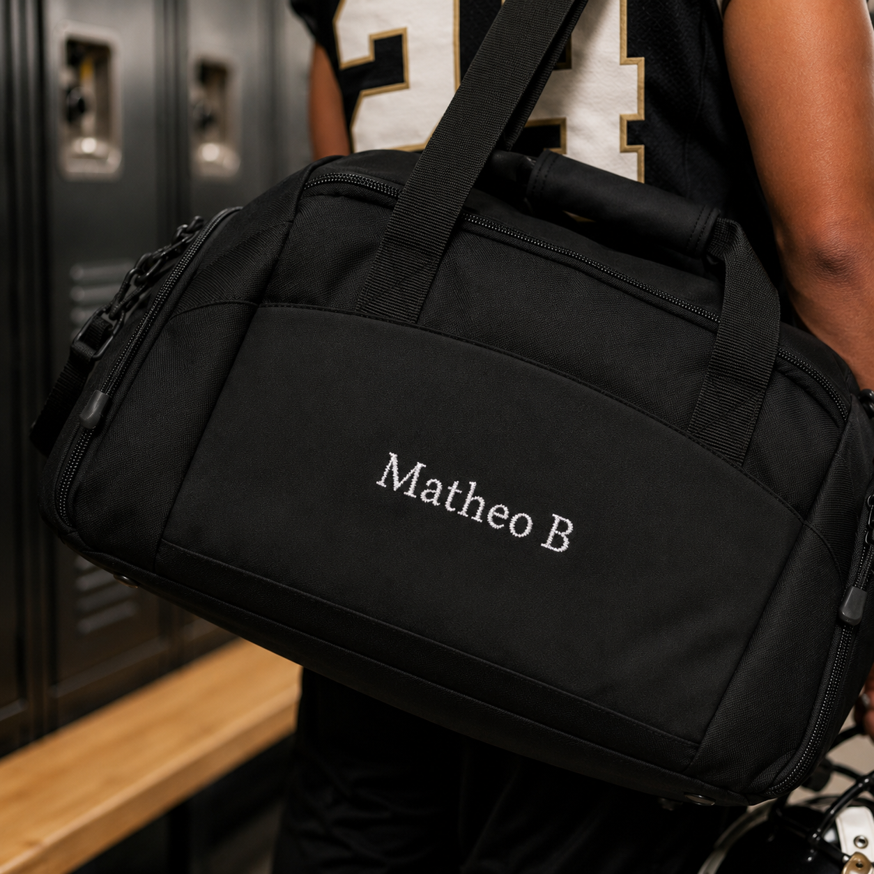 Custom Embroidered Duffle Bag – Personalized Name or Phrase, Back to School Sports Gym Bag