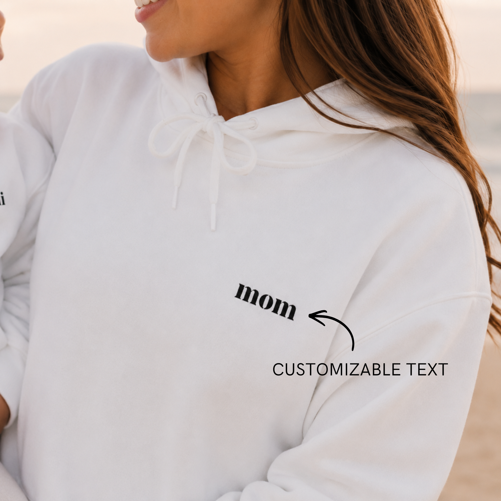 Custom Mom Hoodie | Personalized Embroidered  Chest & Sleeve | Matching Mom Mini Set |  Mom Gift S-3XL