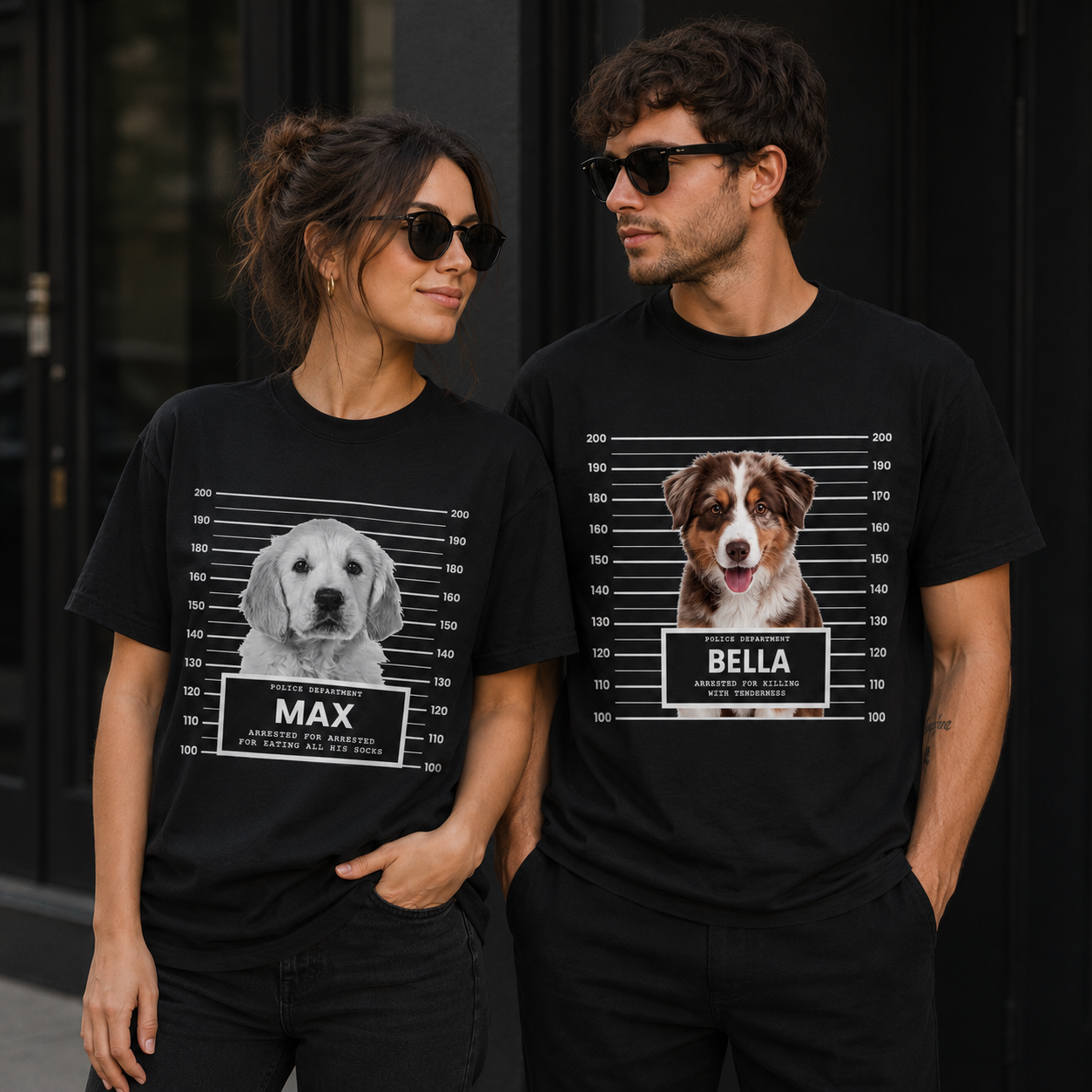Custom Pet Mugshot Shirt | Personalized Dog Photo Tee, Arrested For Being Cute, Funny Pet Gift