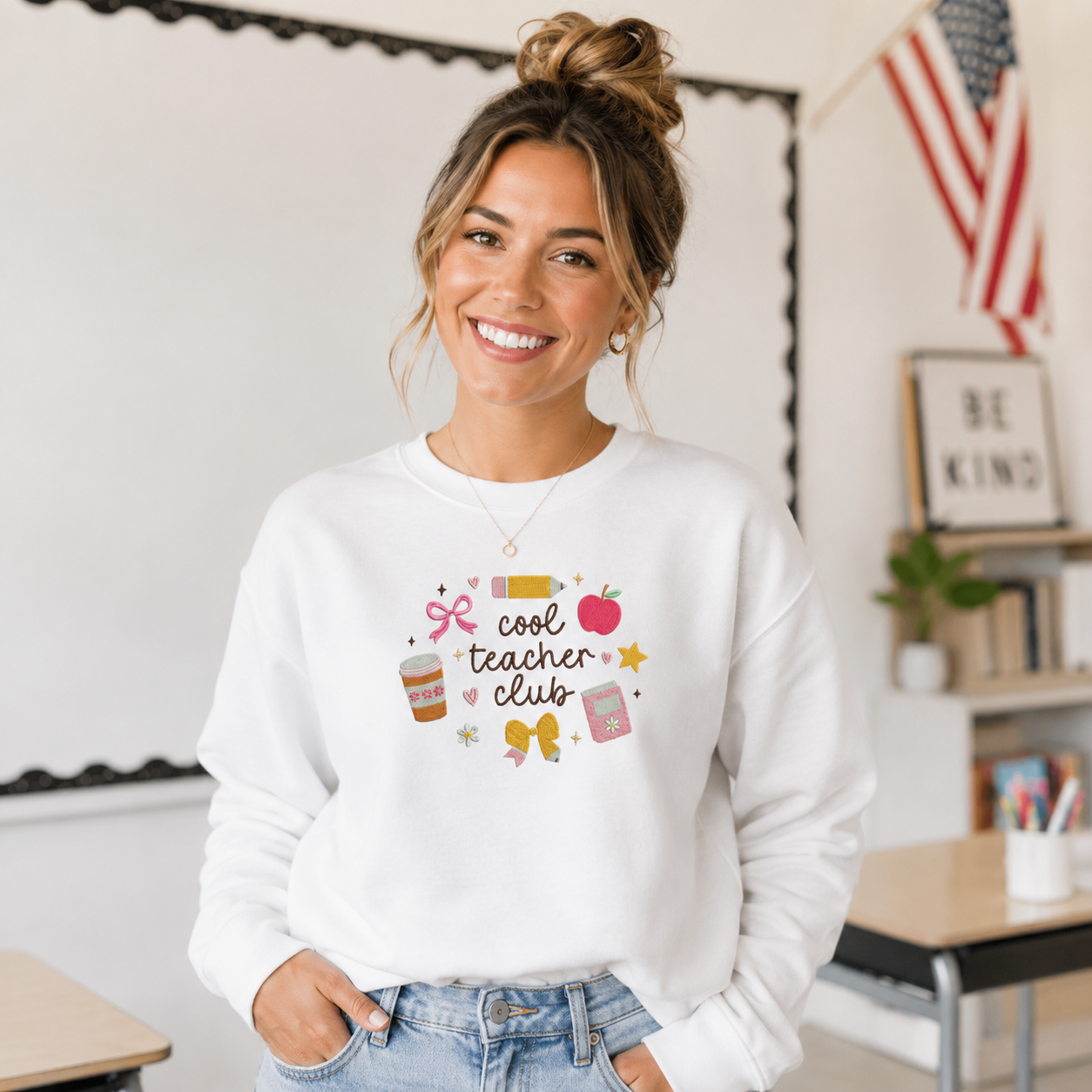 Cool Teacher Club Sweatshirt | Cute Teacher Gift Crewneck