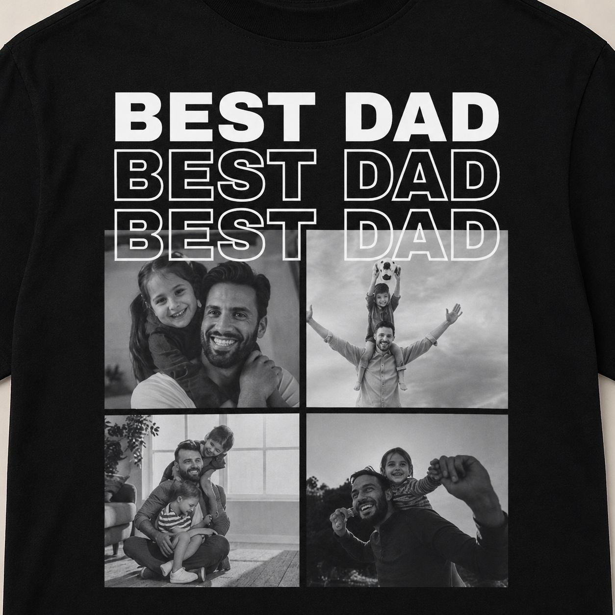 Best Dad Photo Shirt | Personalized Father Back  Print Tee | Dad Gift From Kids |  Custom Photo Dad S-3XL