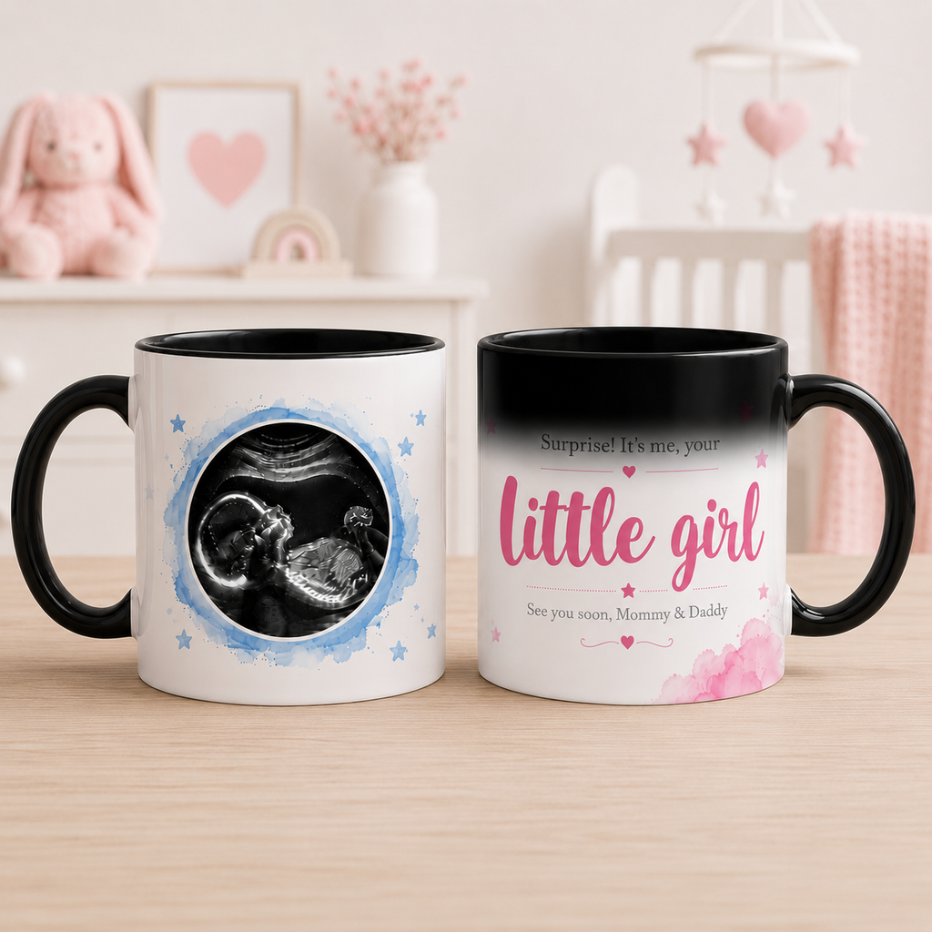 Gender Reveal Magic Mug | Personalized Ultrasound Baby Reveal Coffee Mug |  It's a Boy Girl Gift | Color Changing 11oz