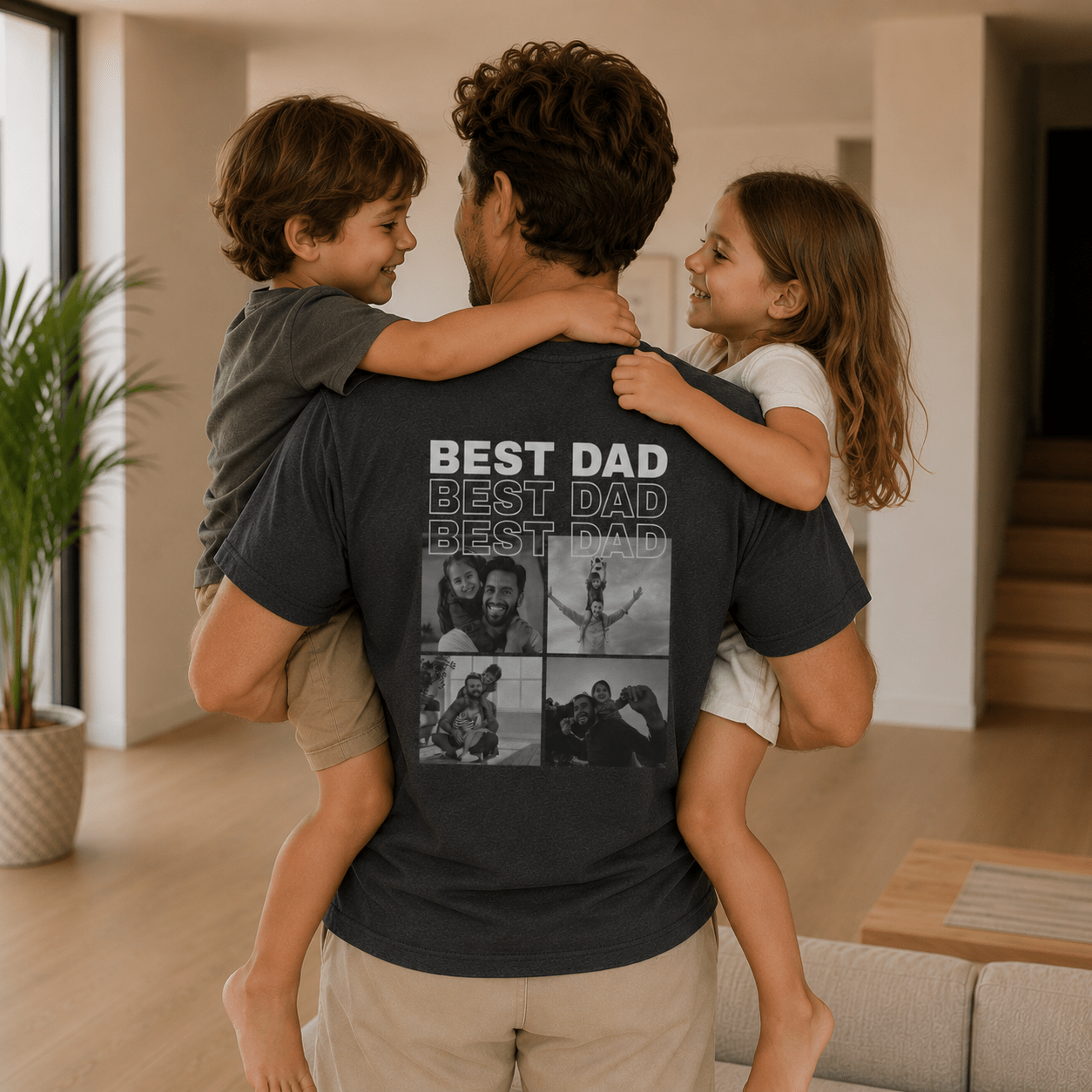 Best Dad Photo Shirt | Personalized Father Back Print Tee | Dad Gift From Kids | Custom Photo Dad S-3XL custom personalized gift - AURIA CUSTOM PRINTS