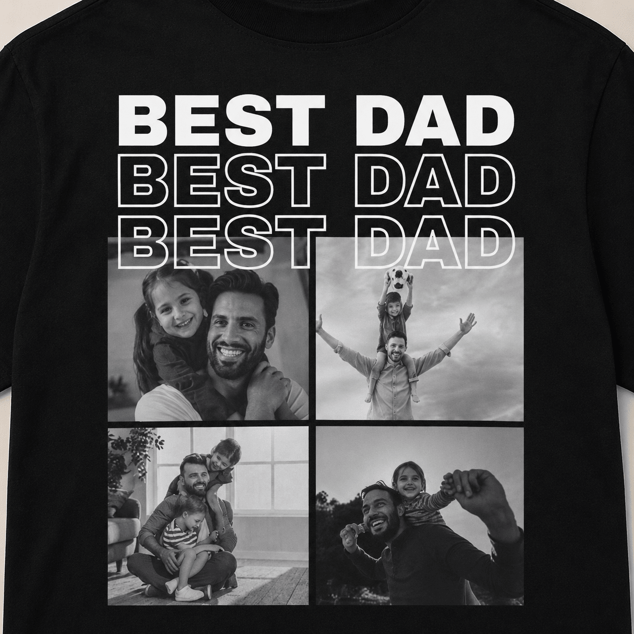 Best Dad Photo Shirt | Personalized Father Back Print Tee | Dad Gift From Kids | Custom Photo Dad S-3XL custom personalized gift - AURIA CUSTOM PRINTS