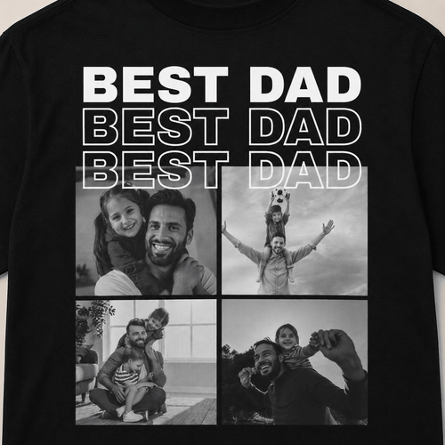Best Dad Photo Shirt | Personalized Father Back Print Tee | Dad Gift From Kids | Custom Photo Dad S-3XL custom personalized gift - AURIA CUSTOM PRINTS