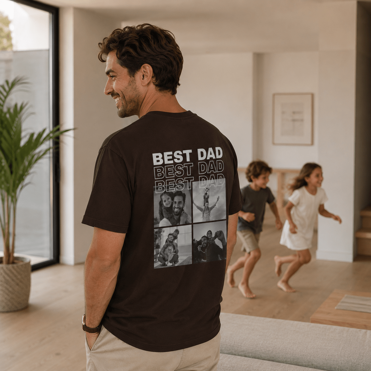 Best Dad Photo Shirt | Personalized Father Back Print Tee | Dad Gift From Kids | Custom Photo Dad S-3XL custom personalized gift - AURIA CUSTOM PRINTS