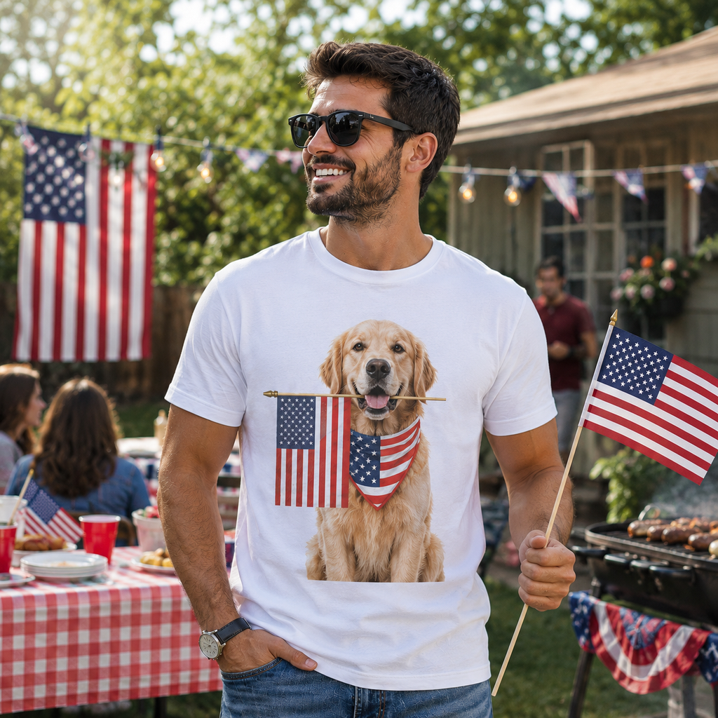 Custom Pet 4th of July Shirt | Personalized Patriotic Tee with Your Dog or Cat Photo