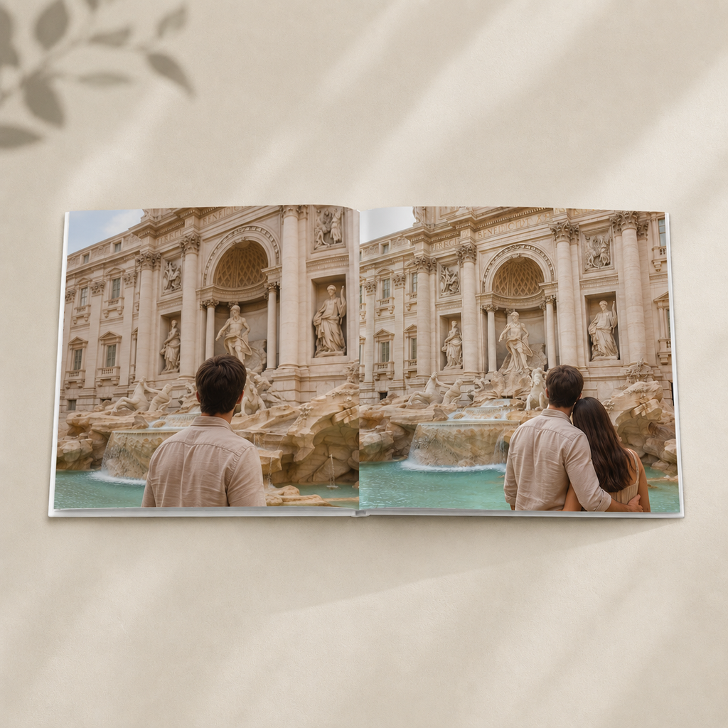 Custom Rome Photo Book | Personalized Hardcover  Travel Keepsake | 24 Pages | 3 Cover Colors