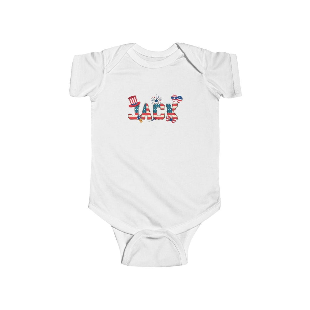 Custom 4th of July Baby Bodysuit | Personalized Name Baby Onesie | Patriotic Infant Outfit | USA Baby Gift 0-24M custom personalized gift - AURIA CUSTOM PRINTS
