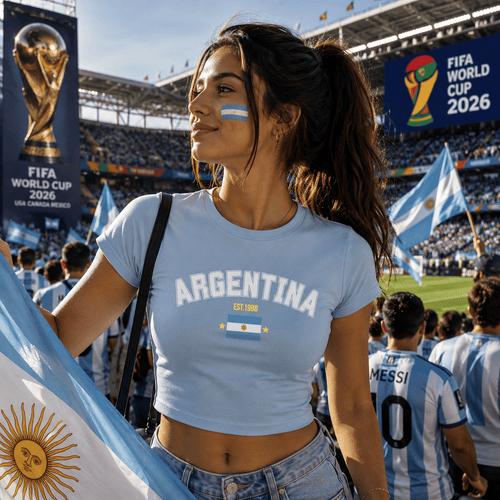 Custom Argentina Baby Tee | Personalized Est. Year Shirt | World Cup 2026 | Argentina Soccer Tee | Gift For Her | Vintage Argentina Shirt custom personalized gift - AURIA CUSTOM PRINTS