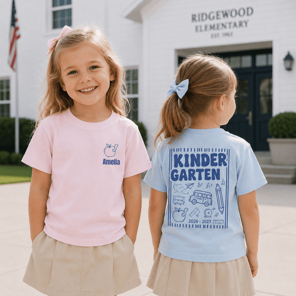 Custom Back to School Shirt for Kids – Personalized Name, Kindergarten Toddler Tee, Sizes up to 6T custom personalized gift - AURIA CUSTOM PRINTS