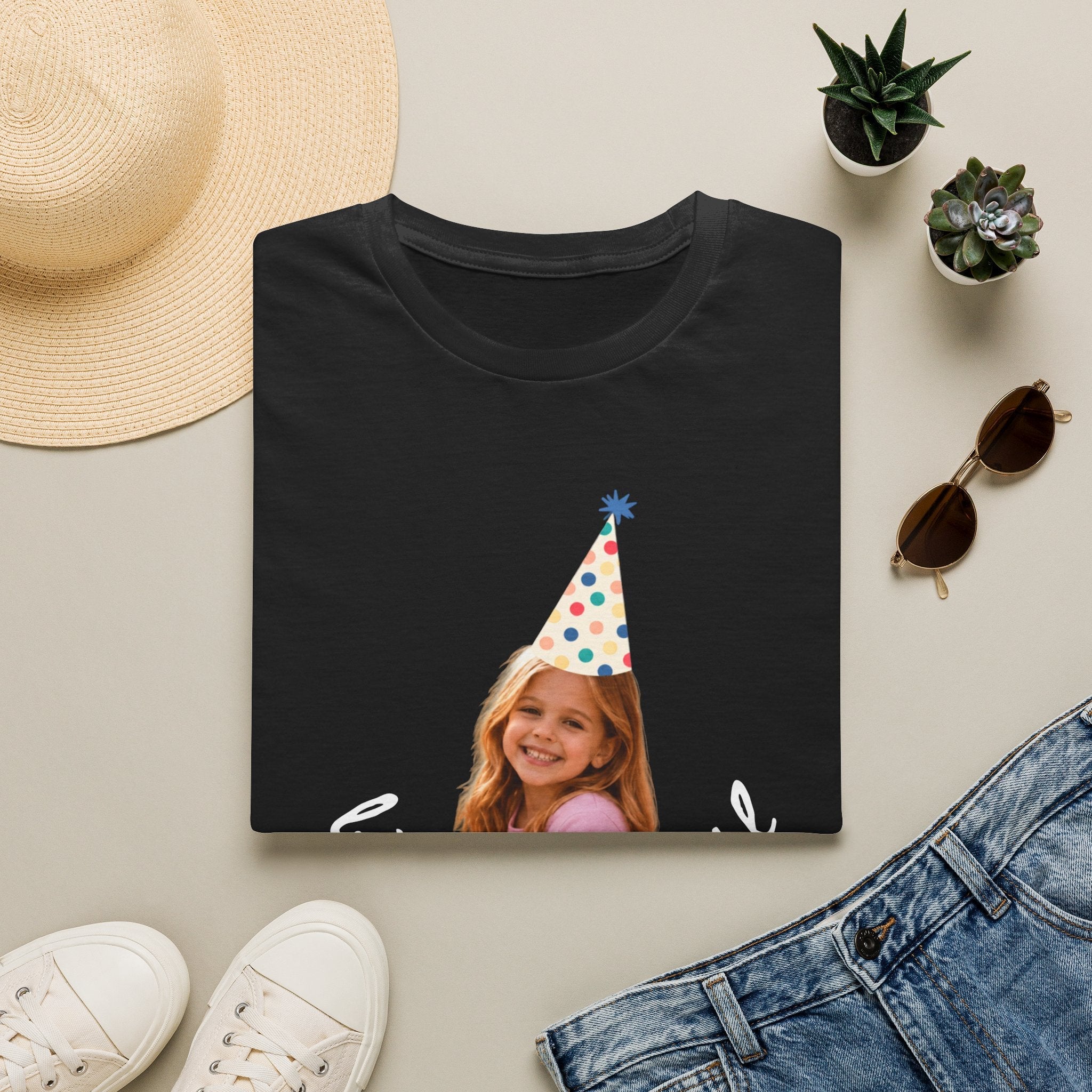 Custom Birthday Girl Shirt | Personalized Photo Tee and Est. year with Party Hat, Funny Birthday Gift for Women custom personalized gift - AURIA CUSTOM PRINTS