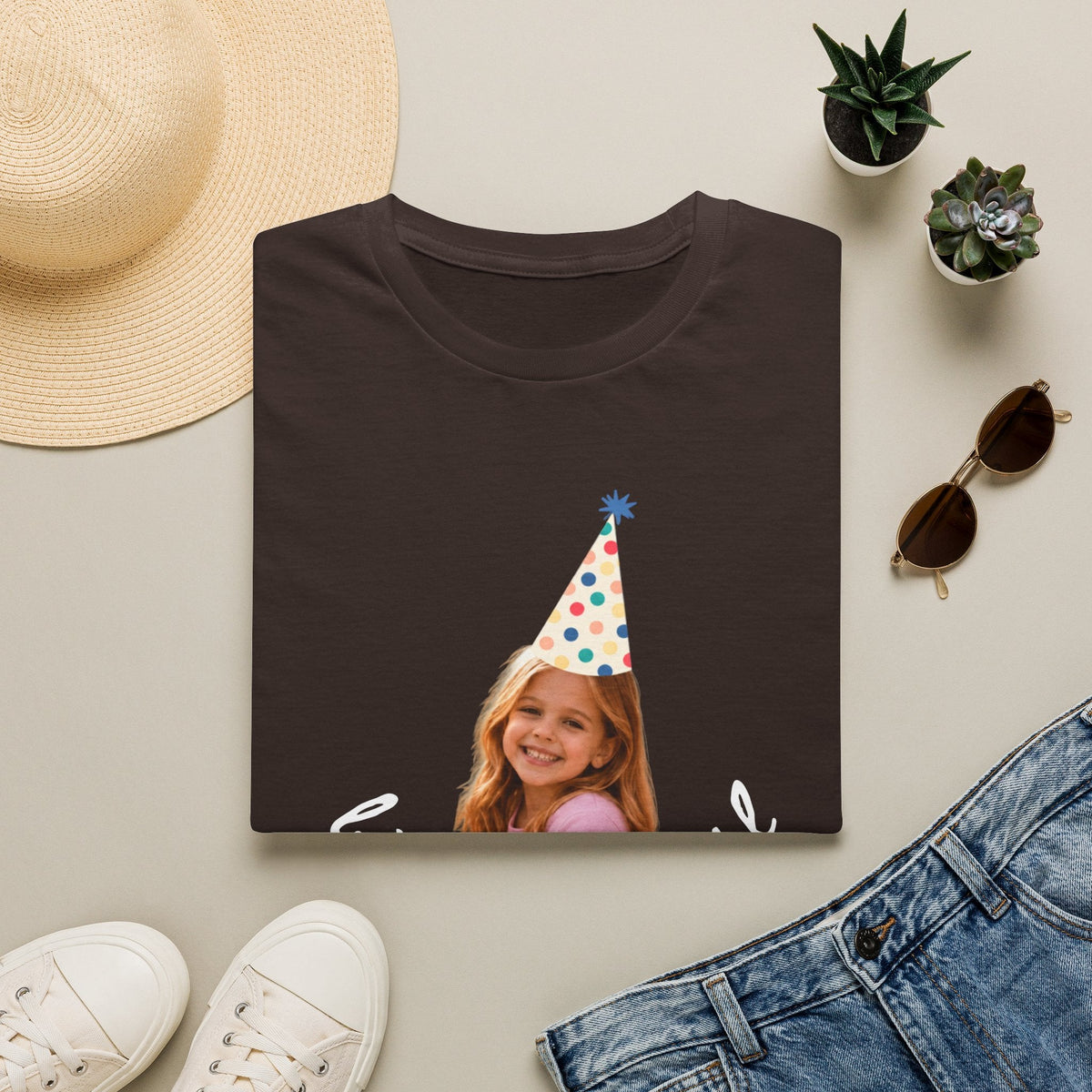 Custom Birthday Girl Shirt | Personalized Photo Tee and Est. year with Party Hat, Funny Birthday Gift for Women custom personalized gift - AURIA CUSTOM PRINTS