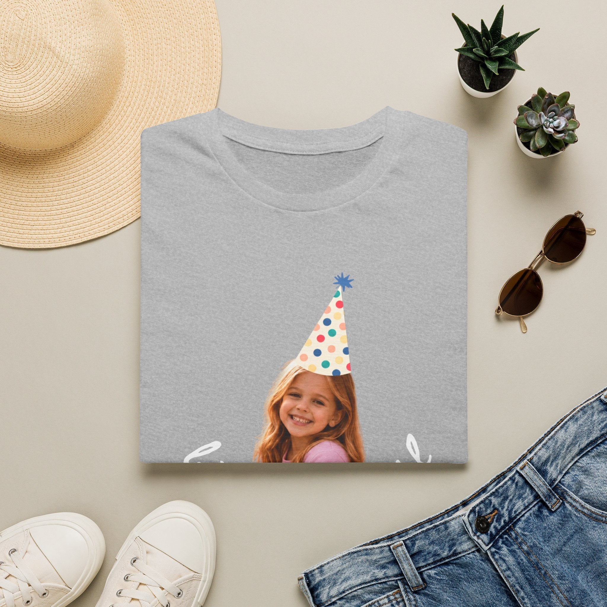 Custom Birthday Girl Shirt | Personalized Photo Tee and Est. year with Party Hat, Funny Birthday Gift for Women custom personalized gift - AURIA CUSTOM PRINTS