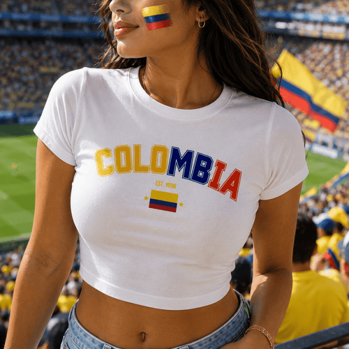 Custom Colombia Baby Tee | Personalized Est. Year Shirt | World Cup 2026 | Colombia Soccer Tee | Gift For Her | Vintage Colombia Shirt custom personalized gift - AURIA CUSTOM PRINTS