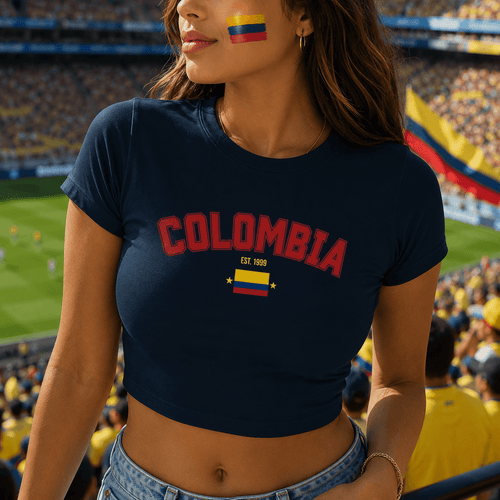 Custom Colombia Baby Tee | Personalized Est. Year Shirt | World Cup 2026 | Colombia Soccer Tee | Gift For Her | Vintage Colombia Shirt custom personalized gift - AURIA CUSTOM PRINTS