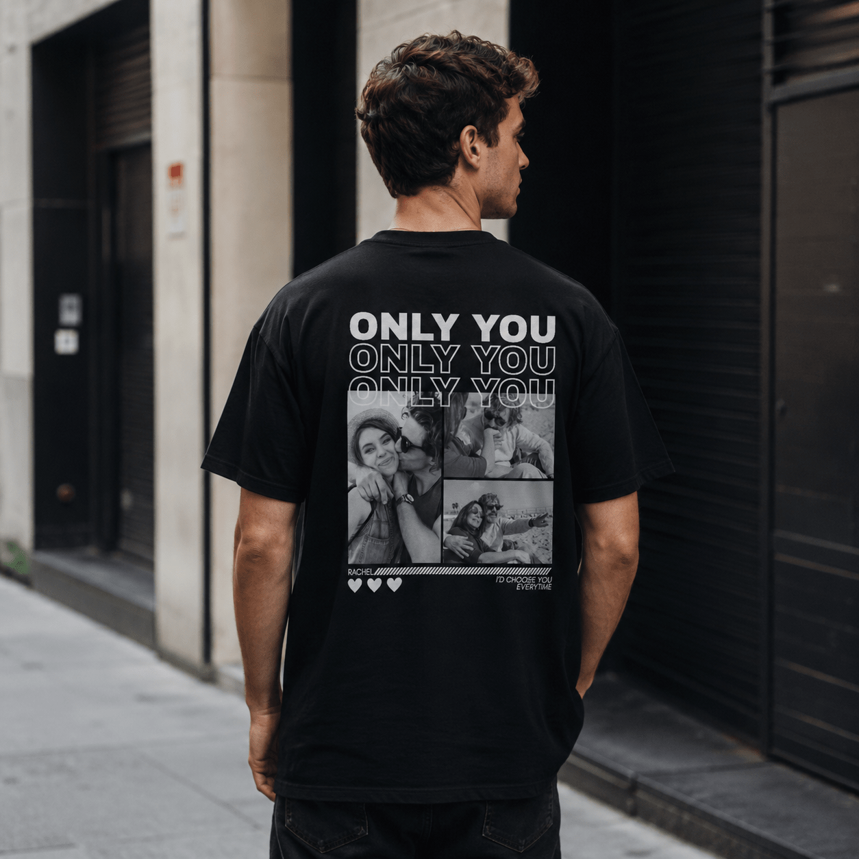 Custom Couple Photo Shirt | Personalized Only You Back Print Tee | Boyfriend Girlfriend Gift | Black Navy S-3XL custom personalized gift - AURIA CUSTOM PRINTS