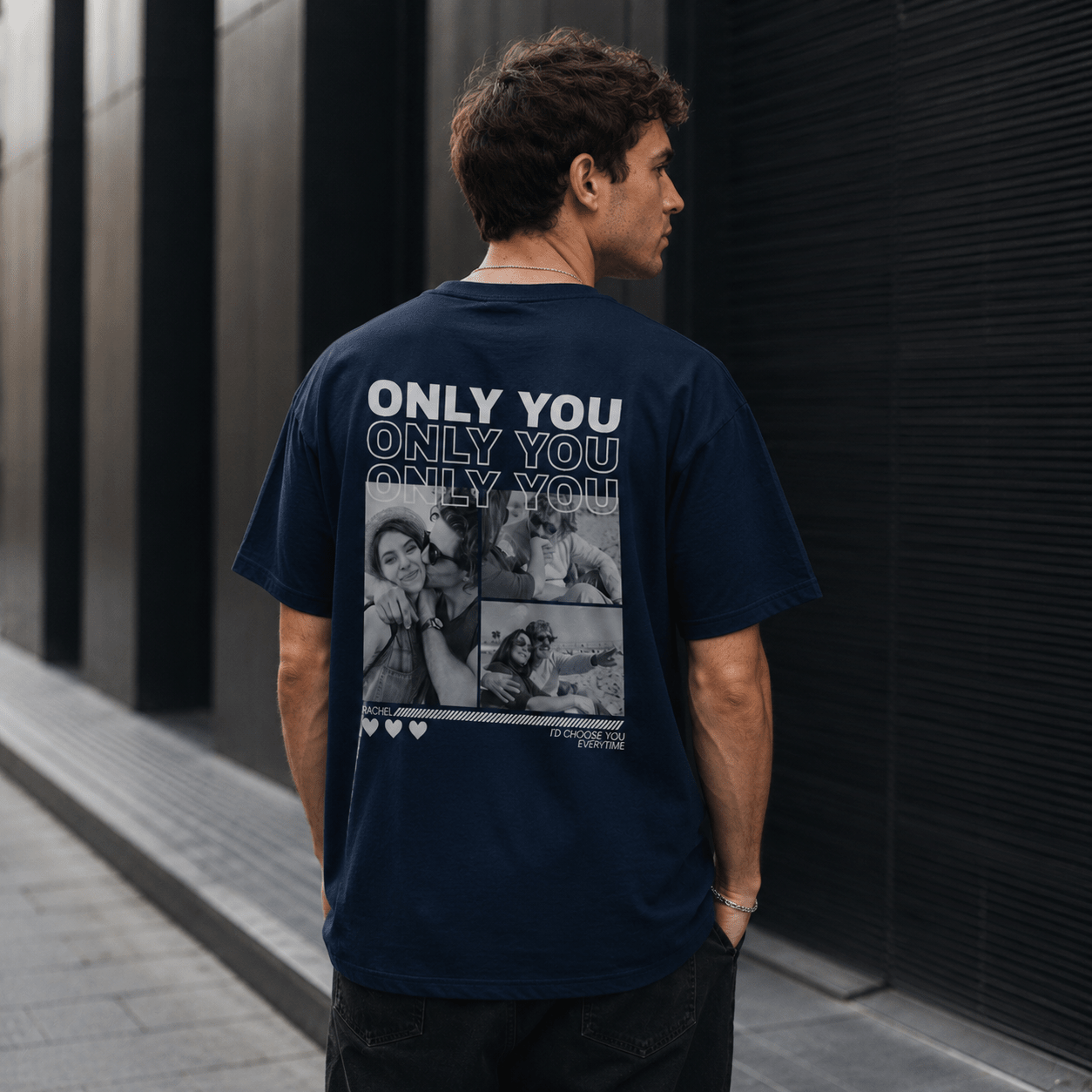 Custom Couple Photo Shirt | Personalized Only You Back Print Tee | Boyfriend Girlfriend Gift | Black Navy S-3XL custom personalized gift - AURIA CUSTOM PRINTS