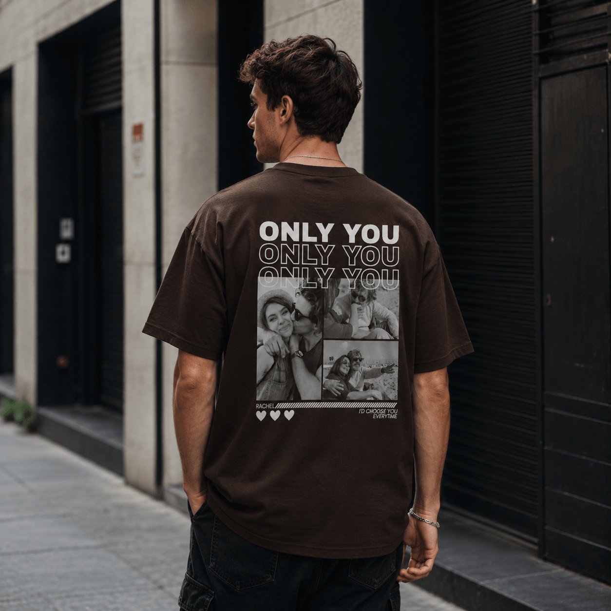 Custom Couple Photo Shirt | Personalized Only You Back Print Tee | Boyfriend Girlfriend Gift | Black Navy S-3XL custom personalized gift - AURIA CUSTOM PRINTS