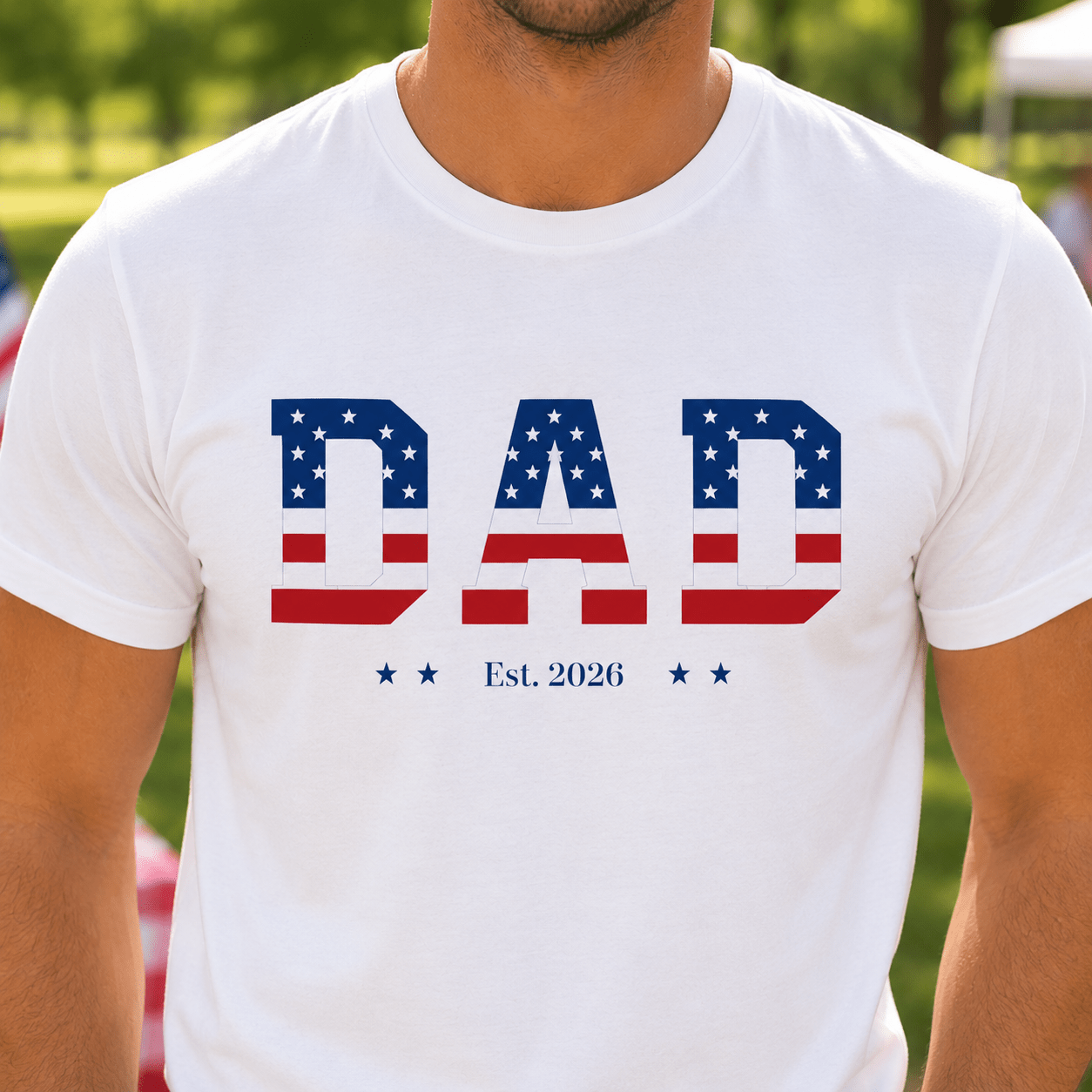 Custom Dad 4th of July Shirt | Personalized Est Year Tee | Patriotic Dad Gift | Americana Dad Shirt S-2XL custom personalized gift - AURIA CUSTOM PRINTS