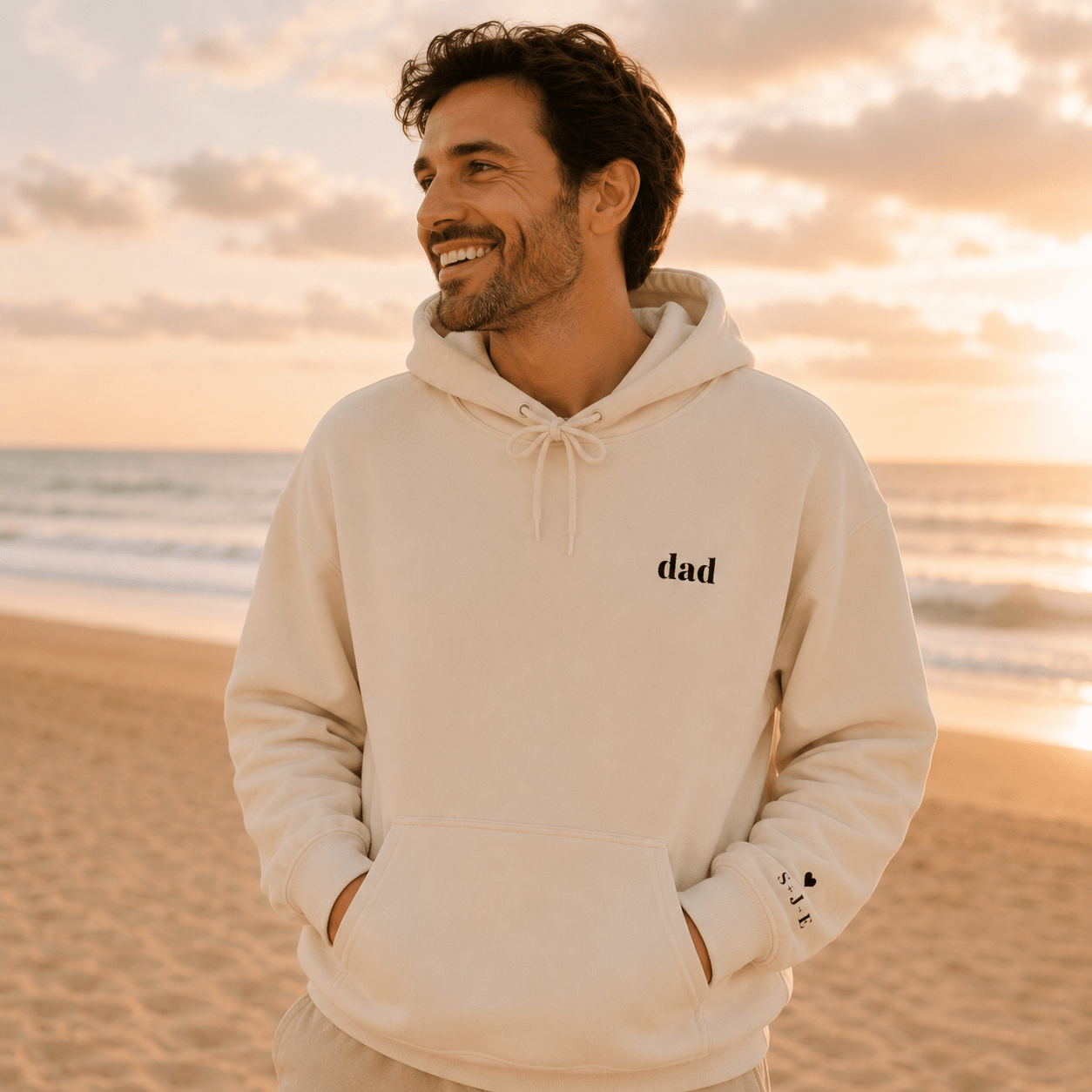 Custom Dad Hoodie | Personalized Embroidered Chest & Sleeve | Matching Dad Mini Set | Dad Gift S-3XL custom personalized gift - AURIA CUSTOM PRINTS