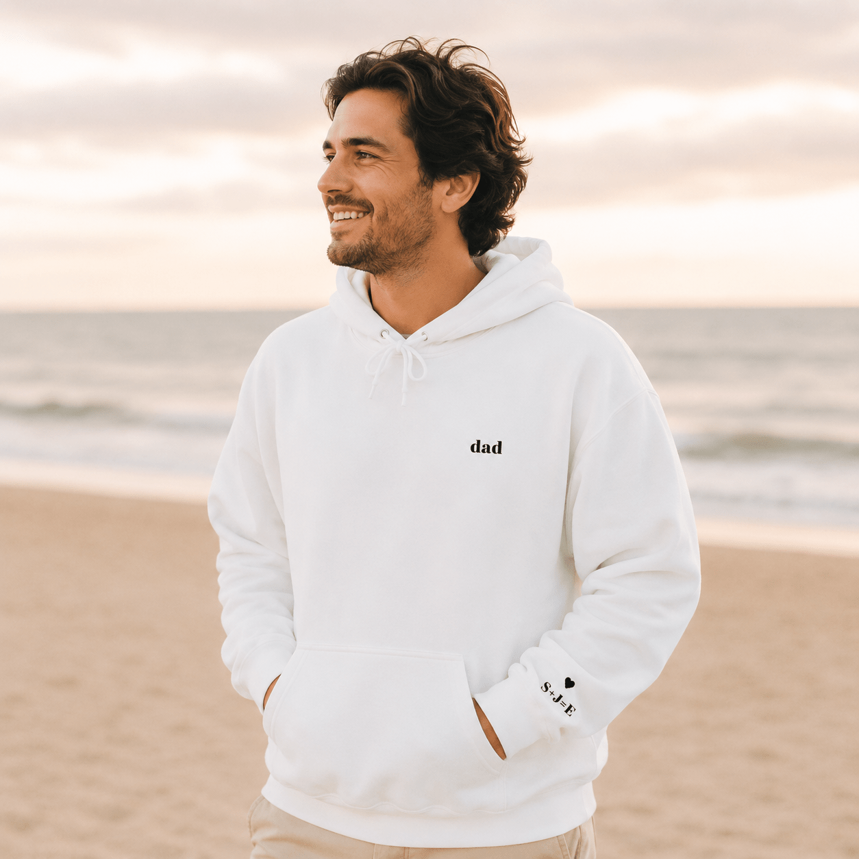 Custom Dad Hoodie | Personalized Embroidered Chest & Sleeve | Matching Dad Mini Set | Dad Gift S-3XL custom personalized gift - AURIA CUSTOM PRINTS