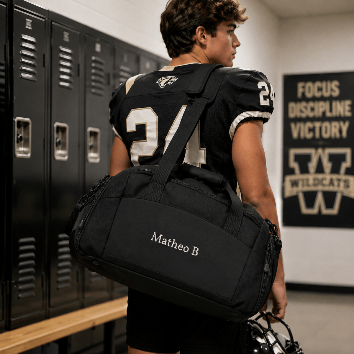 Custom Embroidered Duffle Bag – Personalized Name or Phrase, Back to School Sports Gym Bag custom personalized gift - AURIA CUSTOM PRINTS