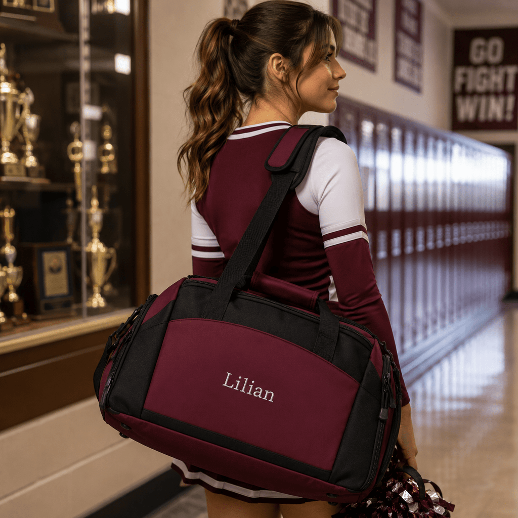 Custom Embroidered Duffle Bag – Personalized Name or Phrase, Back to School Sports Gym Bag custom personalized gift - AURIA CUSTOM PRINTS