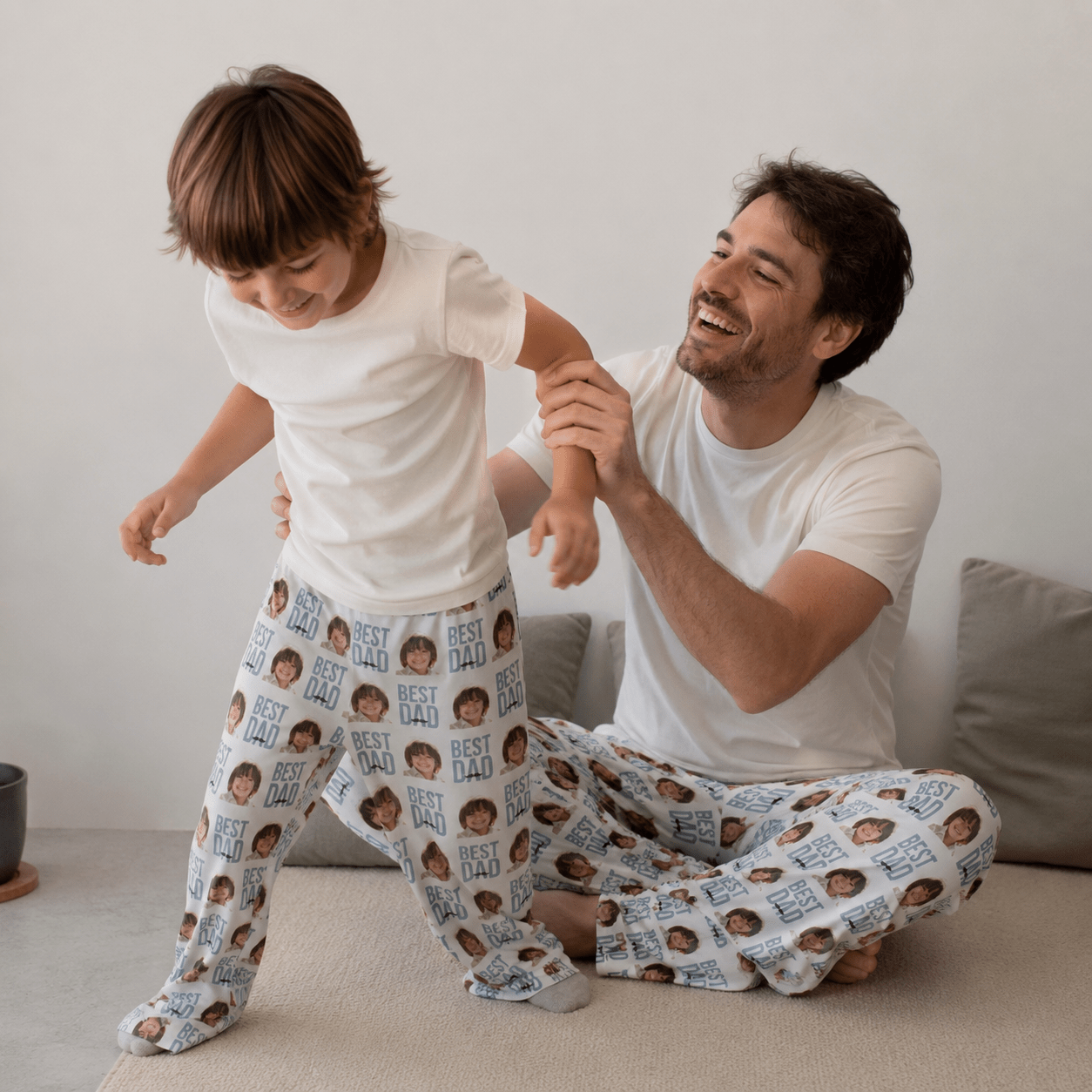 Custom Kids Face Pajama Pants for Dad | Best Dad Personalized Gift custom personalized gift - AURIA CUSTOM PRINTS