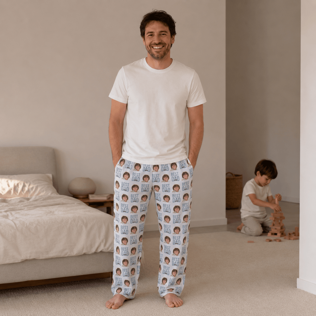 Custom Kids Face Pajama Pants for Dad | Best Dad Personalized Gift custom personalized gift - AURIA CUSTOM PRINTS