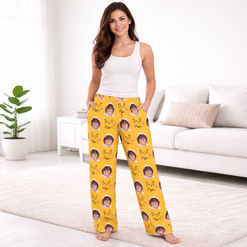 Custom Kids Face Pajama Pants for Mom | Best Mom Personalized Gift custom personalized gift - AURIA CUSTOM PRINTS