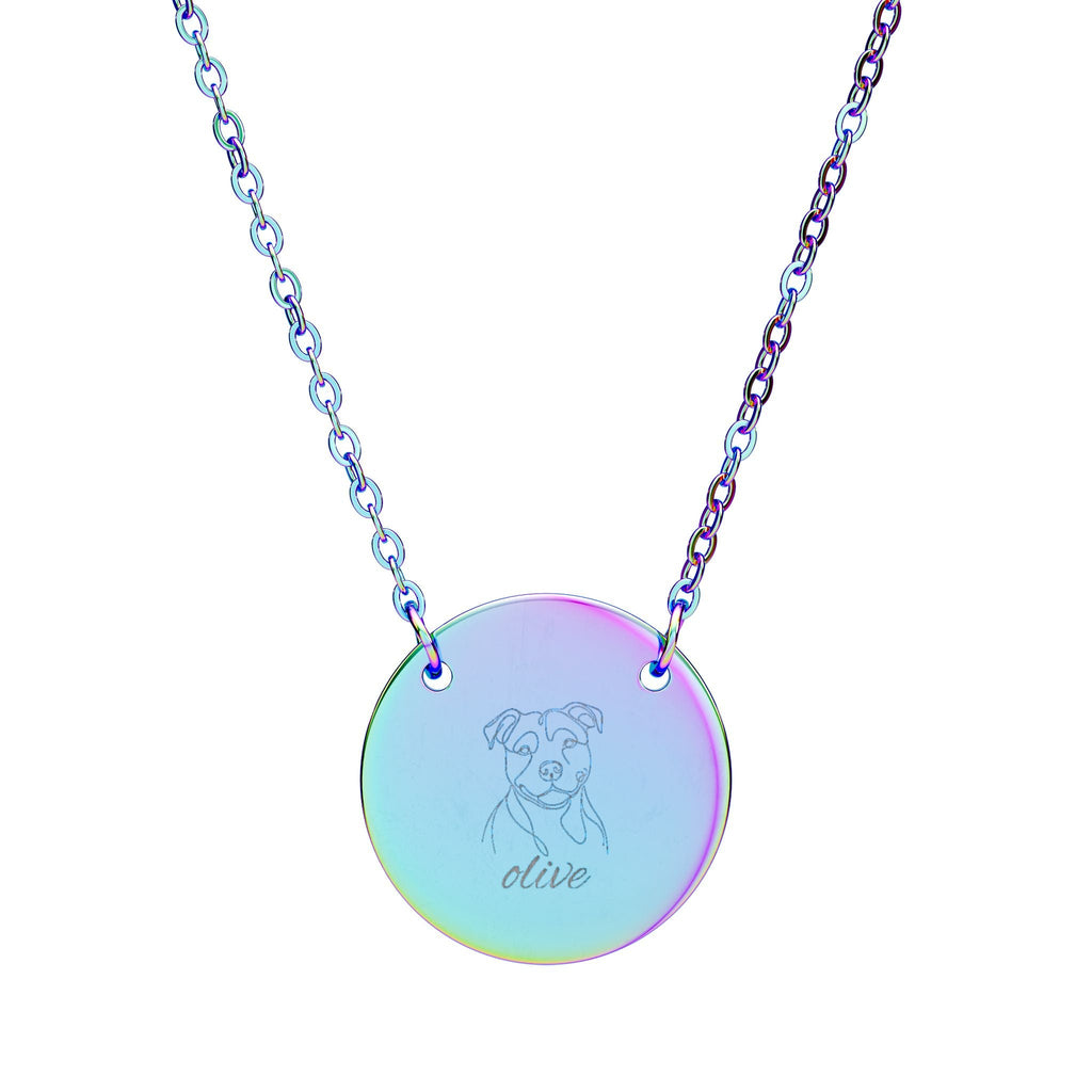 Custom Line Art Circle Necklace | Personalized Engraved Pendant custom personalized gift - AURIA CUSTOM PRINTS