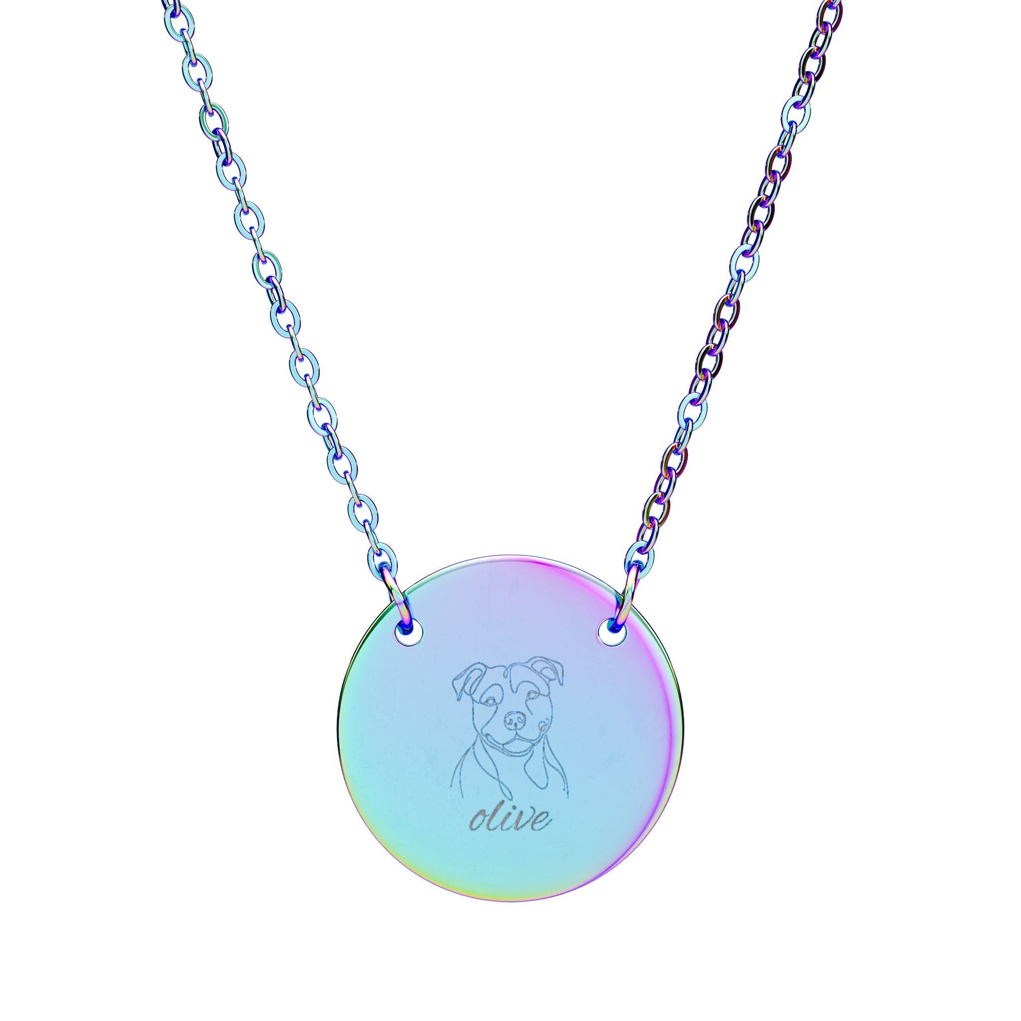 Custom Line Art Circle Necklace | Personalized Engraved Pendant custom personalized gift - AURIA CUSTOM PRINTS