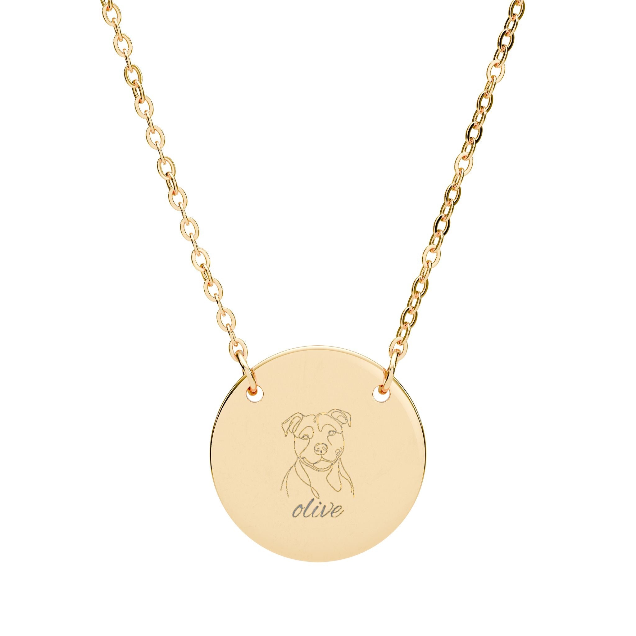 Custom Line Art Circle Necklace | Personalized Engraved Pendant custom personalized gift - AURIA CUSTOM PRINTS