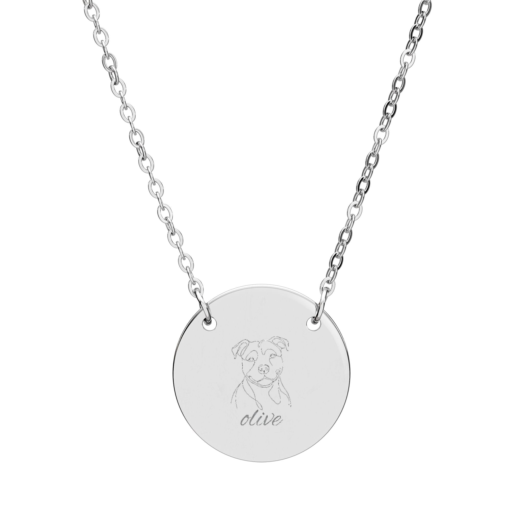 Custom Line Art Circle Necklace | Personalized Engraved Pendant custom personalized gift - AURIA CUSTOM PRINTS