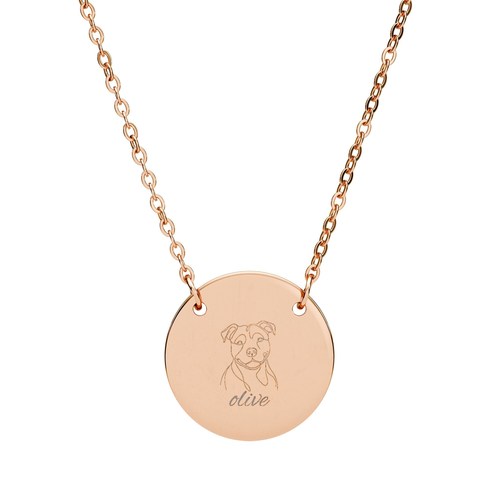 Custom Line Art Circle Necklace | Personalized Engraved Pendant custom personalized gift - AURIA CUSTOM PRINTS