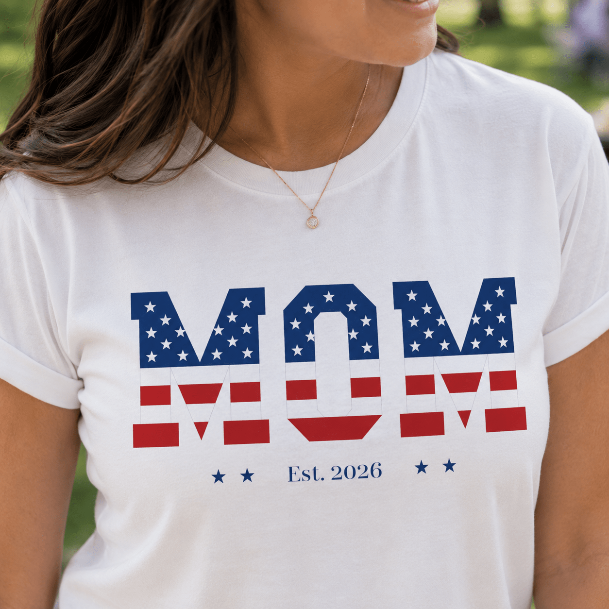Custom Mom 4th of July Shirt | Personalized Est Year Tee | Patriotic Mom Gift | Americana Mom Shirt S-2XL custom personalized gift - AURIA CUSTOM PRINTS