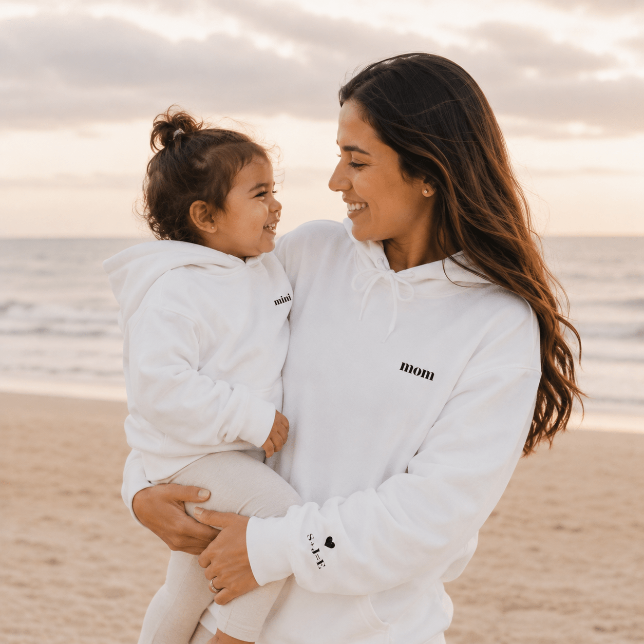 Custom Mom Hoodie | Personalized Embroidered Chest & Sleeve | Matching Mom Mini Set | Mom Gift S-3XL custom personalized gift - AURIA CUSTOM PRINTS