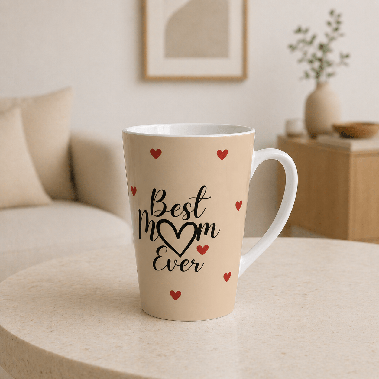 Custom Mom Latte Mug | Personalized Mother & Child Illustration | 12 oz Ceramic Gift Mug custom personalized gift - AURIA CUSTOM PRINTS