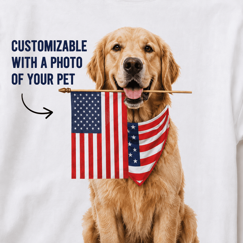 Custom Pet 4th of July Shirt | Personalized Patriotic Tee with Your Dog or Cat Photo custom personalized gift - AURIA CUSTOM PRINTS