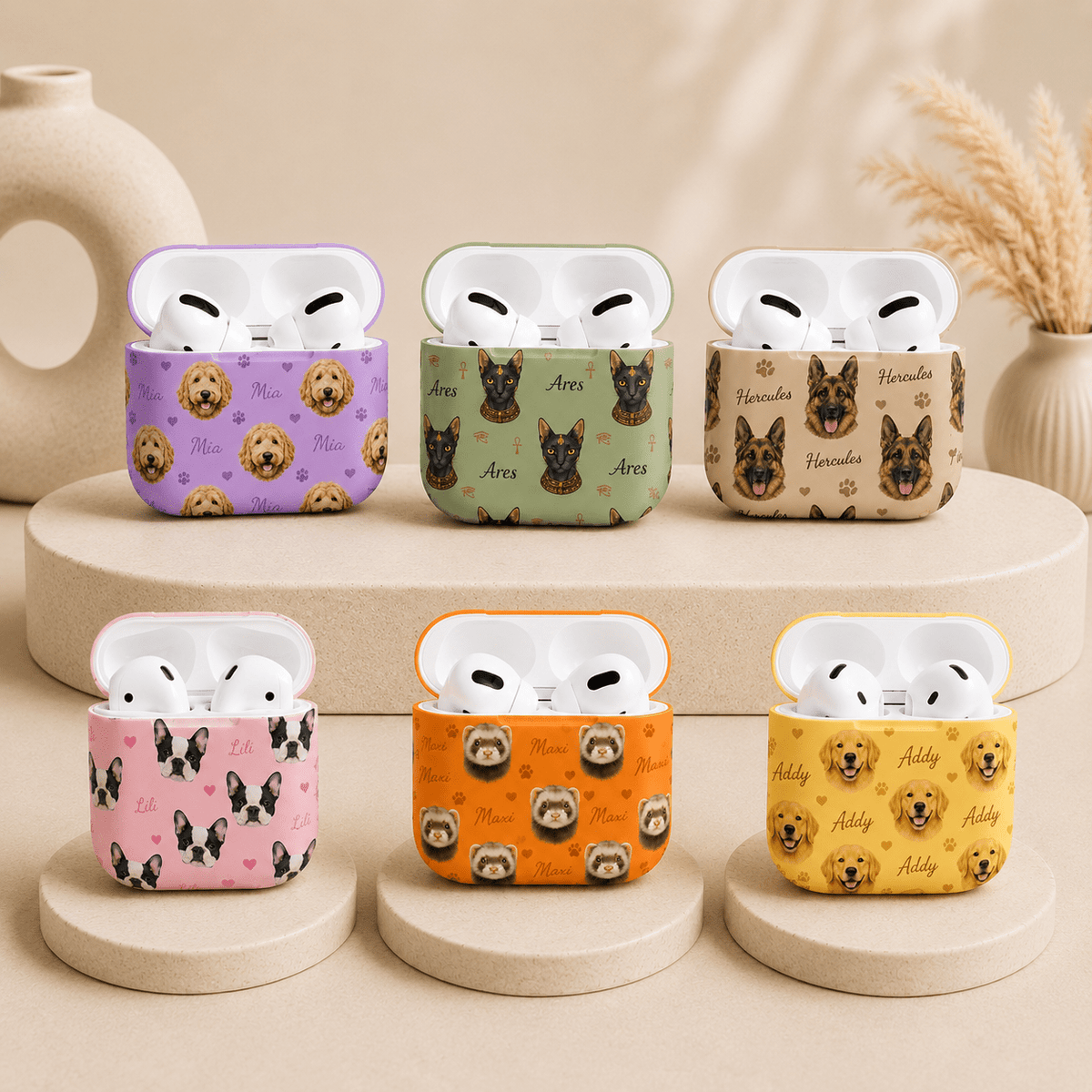 Custom Pet AirPods Case | Personalized Dog Cat Photo Name AirPods Cover | Pet Lover Gift | All Models custom personalized gift - AURIA CUSTOM PRINTS