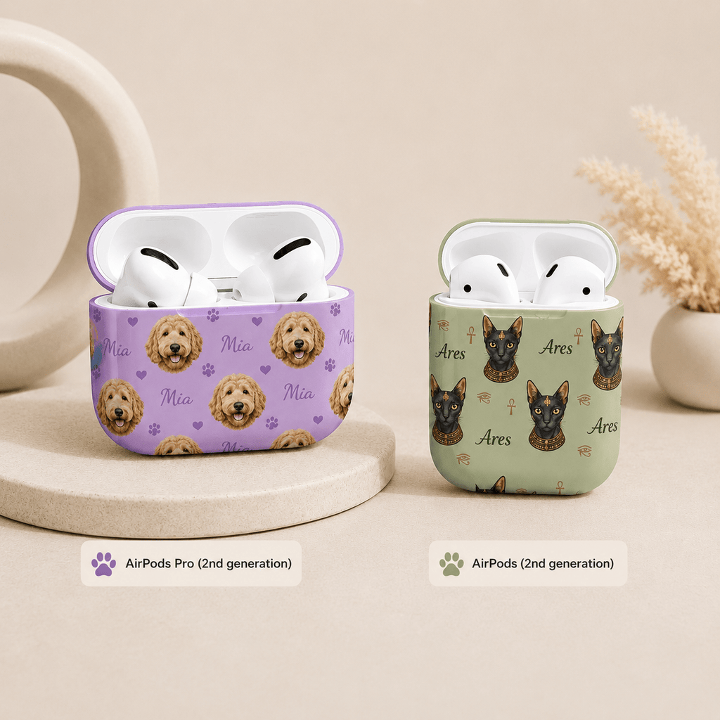 Custom Pet AirPods Case | Personalized Dog Cat Photo Name AirPods Cover | Pet Lover Gift | All Models custom personalized gift - AURIA CUSTOM PRINTS