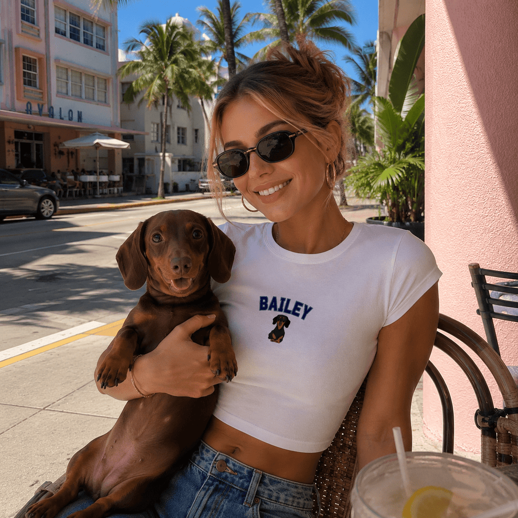 Custom Pet Baby Tee | Personalized Dog Cat Name Shirt | Pet Illustration Tee | Gift For Pet Mom | Cute Pet Owner Shirt custom personalized gift - AURIA CUSTOM PRINTS