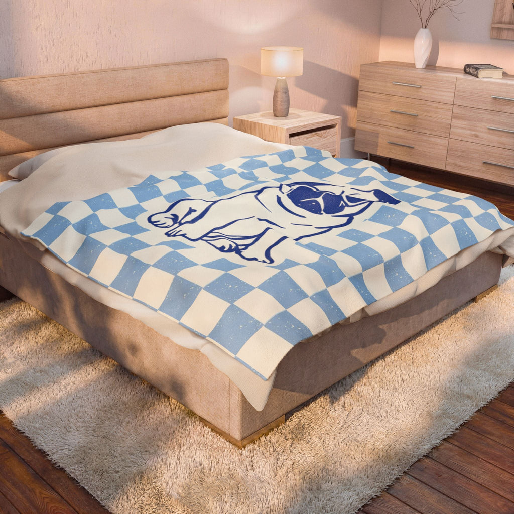 Custom Pet Blanket | Personalized Retro Checkered Dog Cat Throw | Pet Lover Gift custom personalized gift - AURIA CUSTOM PRINTS