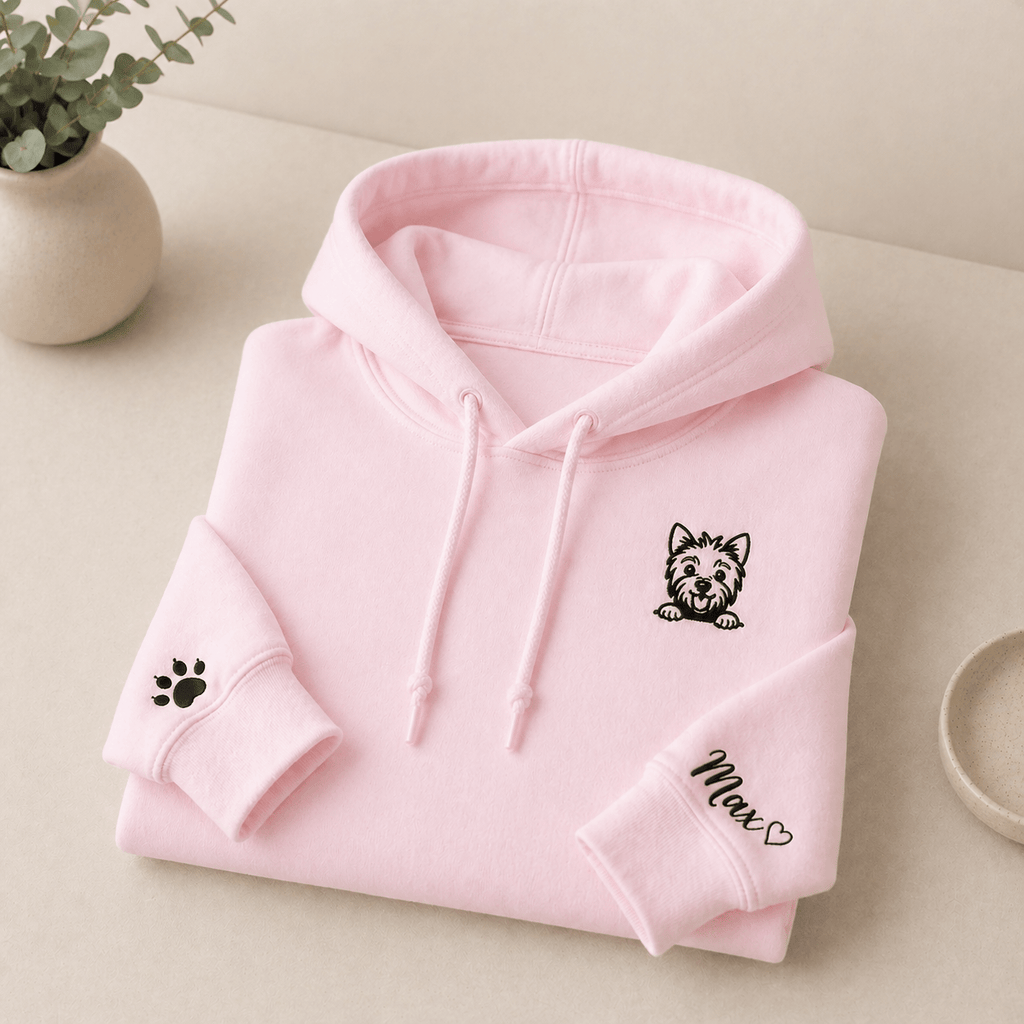 Custom Pet Embroidered Hoodie | Personalized Dog Portrait Hoodie custom personalized gift - AURIA CUSTOM PRINTS