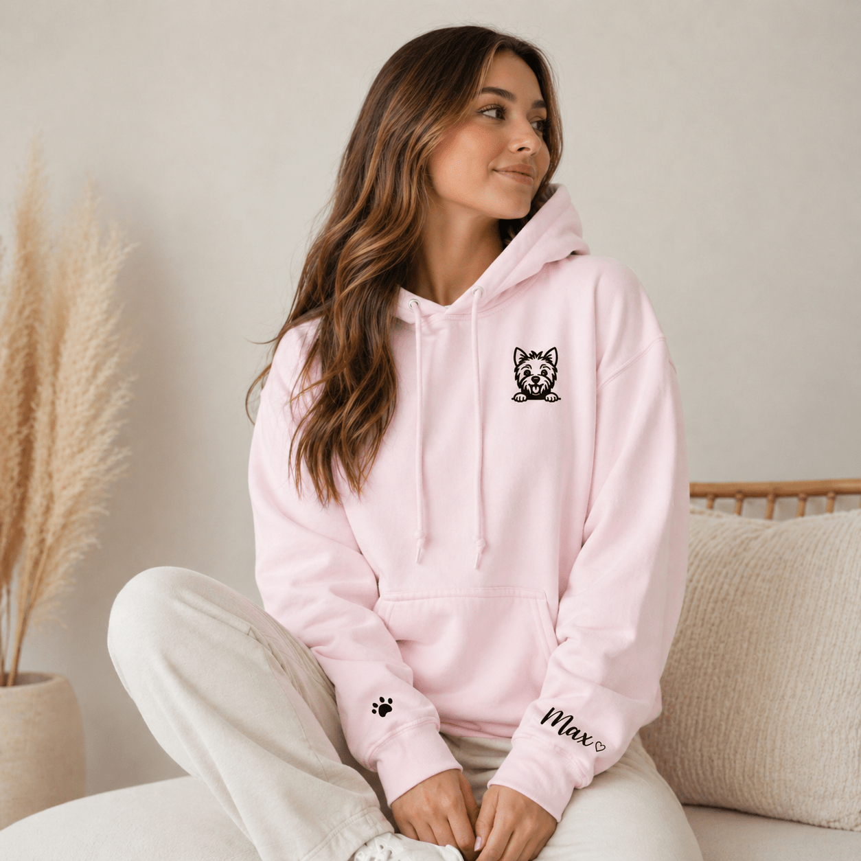 Custom Pet Embroidered Hoodie | Personalized Dog Portrait Hoodie custom personalized gift - AURIA CUSTOM PRINTS