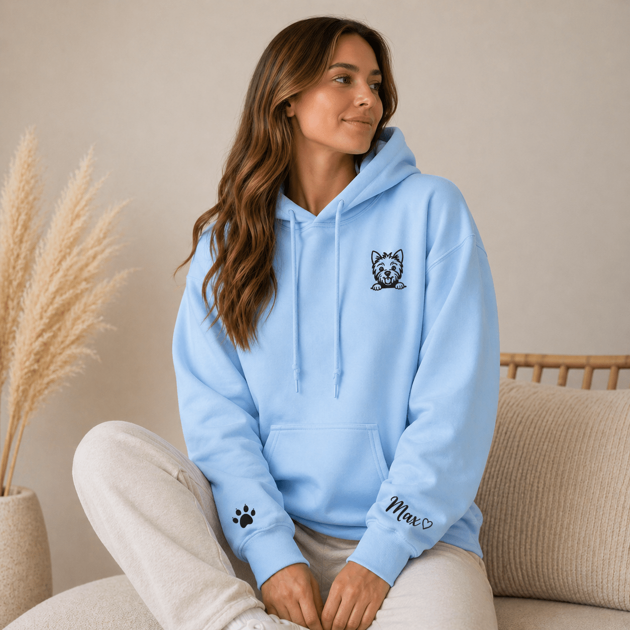 Custom Pet Embroidered Hoodie | Personalized Dog Portrait Hoodie custom personalized gift - AURIA CUSTOM PRINTS