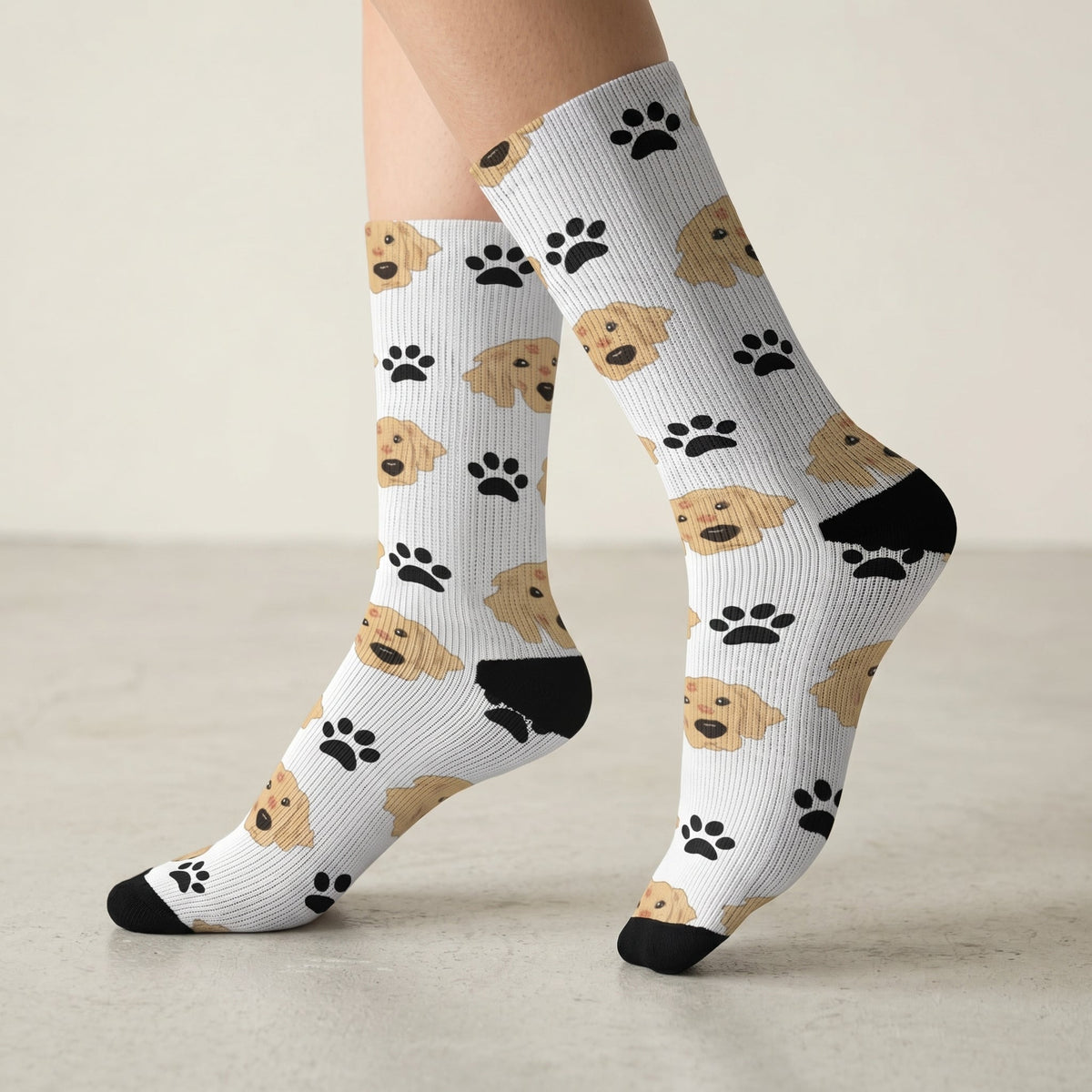 Custom Pet Face Crew Socks | Paw Print Sublimation Socks custom personalized gift - AURIA CUSTOM PRINTS