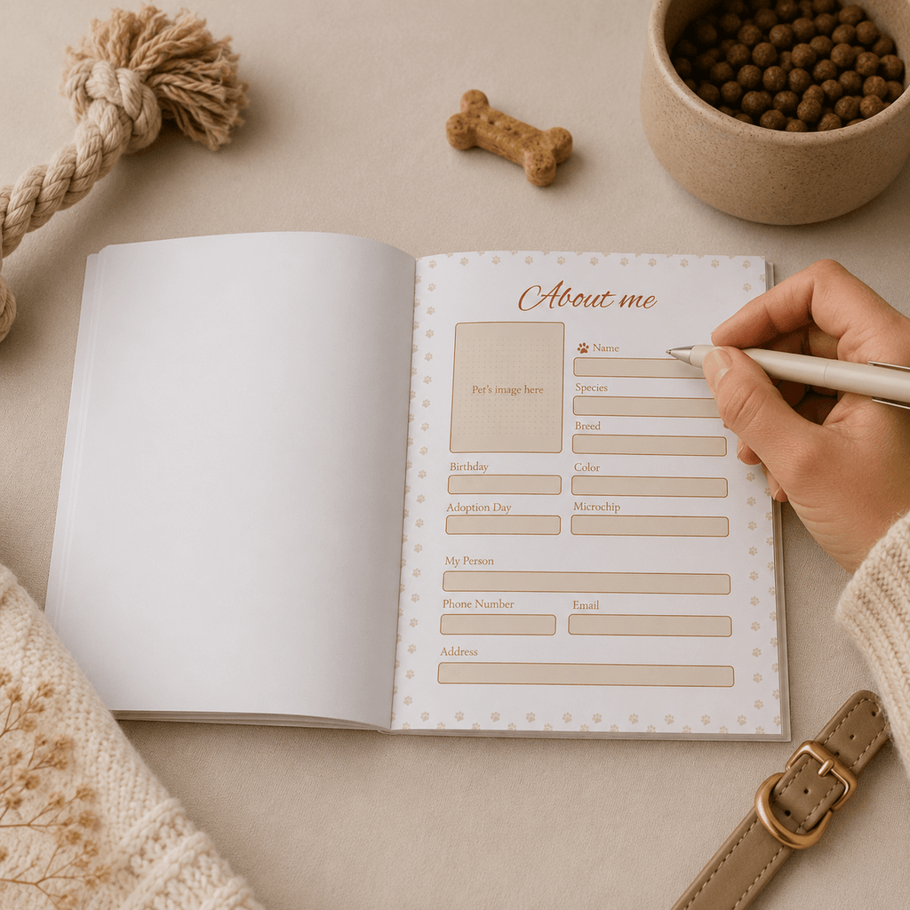 Custom Pet Health & Care Journal | Personalized Cover with Photo & Name, 24-Page Dog Cat Record Book custom personalized gift - AURIA CUSTOM PRINTS