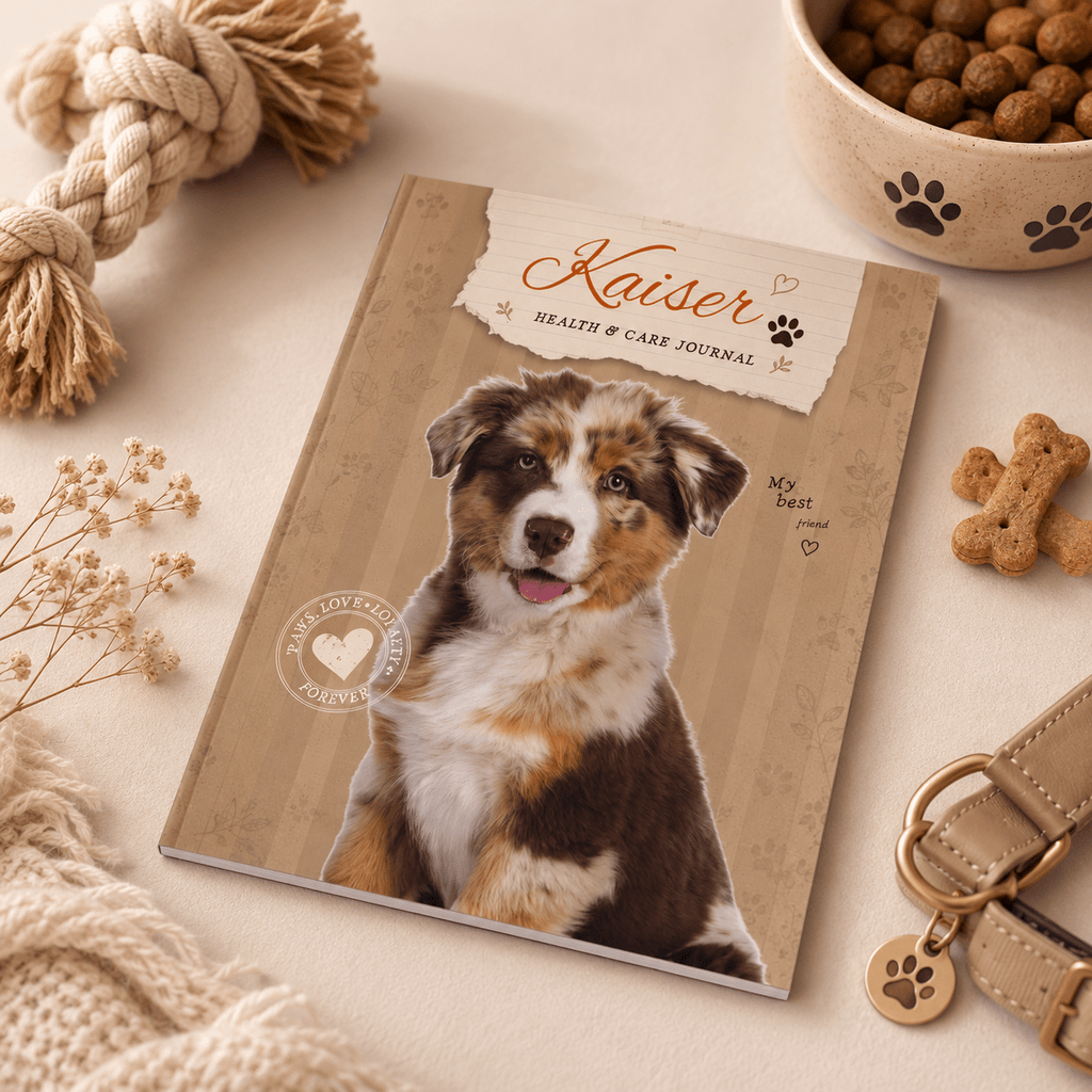 Custom Pet Health & Care Journal | Personalized Cover with Photo & Name, 24-Page Dog Cat Record Book custom personalized gift - AURIA CUSTOM PRINTS